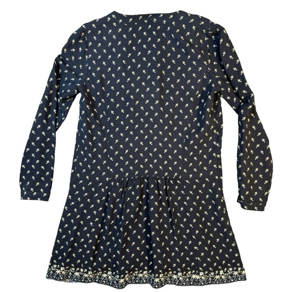 Garnet Hill Navy Blue Floral Crepe Drop Waist Dress Womens Size 6 - Picture 3 of 7